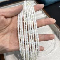 5String, White Natural Freshwater Shell Beads, 3.5×3.5mm, Handmade Disc Shape Shell Beads for DIY Jewelry Making 18cm 5String/3.5×3.5mm-18cm balta