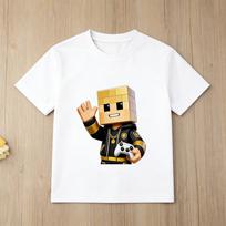 Children Roblox Game Print Tshirt Black Short Sleeve Casual Tee for Boys Girls 100
