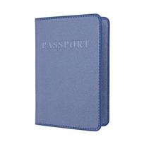 Modern Neutral Pu Leather Passport Holder Multi-card Slots Travel Document Pouch mėlyna