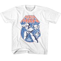 Mega Man Circles White Youth T-Shirt M