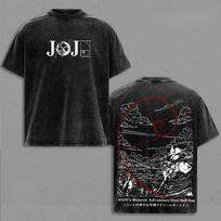 2026 Hot Sale JoJo's Bizarre Adventure Anime T-shirt for Men Women Clothing Vintage Y2k Washed Oversized T Shirt Short Sleeve Cotton Tees Top L black