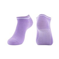 Ladies Non Slip Yoga Socks with Grip Dots for Pilates and Fitness Floor Exercise Lightweight Breathable Low Cut Ankle Socks for Women One Size violetinė
