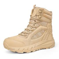 2025 Men's Desert Combat Outdoor Leather Hiking Shoes Men Hunting Work Safty Boots Men's Short ankle boots 39 smėlis