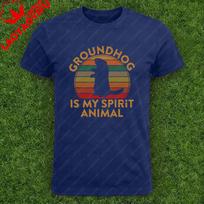Ground Hog Is My Spirit Tee Animal Gift Silhouette Groundhog Day Men Women Cotton TShirt Funny Marmotprint Casual Shirt S