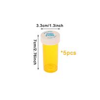 5Pcs Lightweight Plastic Medicine Pill Bottles With Caps Medicine Containers Travel Pill Vials Household Empty Pill Bottles