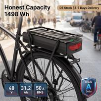21700 Cells 48V 31.2Ah Rear Rack Ebike Battery 50A BMS XT60 Connector 1000 Cycles LED Display EU Warehouse Fast Shipping 48 V 31.2ah