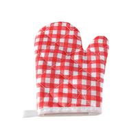 Kids Plaid Oven Mitt Heat Resistant Gloves Non Slip Design for Baking Grilling Microwave Safe Single Glove