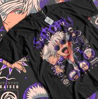 Anime Gojo Satoru Jujutsu Kaisen Funny Emotions Graphic Black TShirt Size S4XL S