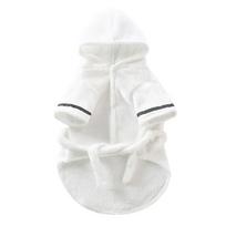 Cute Quick-drying Dog Bathrobe Absorbent Nightwear Puppy Robe Soft Pet Bathing Supplies Dog Towel Cat (White,S) balta