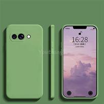 For Google Pixel 9a Case Liquid Silicone Plain Case Pixel 9a Cover TPU Anti-drop Phone Protector Cover Google Pixel 9 a Case For Pixel 9a žalia