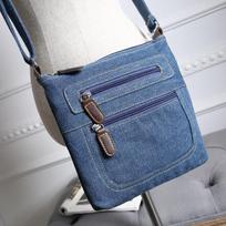 Yogodlns Fashion Mėlynos džinsinės pečių krepšiai Moteriškos Rankinės Rankinės Moterų Krepšys Kryžminė Sling Krepšys 21*22cm mėlyna