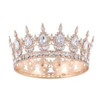 Tortų papuošimai Nuotakos karūnos Prabangus krištolinis Karalienės Princesės tiara Vestuvių vakarėlio reikmenys Gold&AB