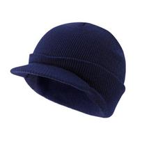 Žieminė kepurė iš verpalų su trumpu snapeliu Elastinga Neslystanti Vienspalvė Unisex Kepurė Šilta Kupolinė Galvos Apdangalas Lauko Kasdieniam Naudojimui tamsiai mėlyna spalva