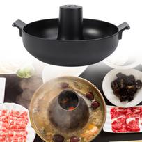 Pekino avienos karštasis puodas Aliumininis Elegantiškas Storas Virimo Puodas Bain-marie juoda