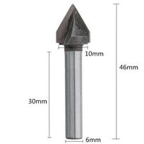 V formos karbido freza CNC 60 laipsnių 6x10mm maršrutizatoriaus drožimo įrankis medžio apdirbimo pjoviklis