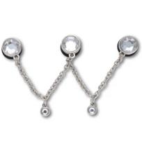 Crocs Silver Triple Gem Chain Jibbitz Pack FREE