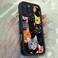 JT174 Colorful Cats for iPhone 17 16 15 14 Pro Max Samsung S26 S25 Ultra A17 A16 A07 A56 A15 A06 A14 Xiaomi 15T Redmi 15c 14C Note 13 14 Soft TPU Case for iPhone 5/5s juoda