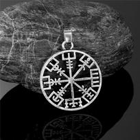 Vikingų Vegvisir Kompaso Pakabukas Vyriška Amuleto Karoliai Su Nerūdijančio Plieno/Natūralios Odos Virvės Grandinėle Skandinaviški Norvegų Papuošalai 60CM