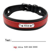 Odinė šuns antkaklio Personalized Collar Didesniems Šunims Individualus Graviruotas Vardas Gyvūno ID Žyma Antkakliai Vokiečių Aviganis Pitbulis M raudona