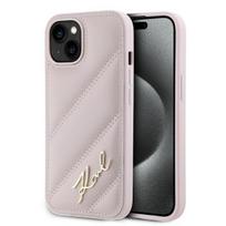 Etui do iPhone 15 Karl Lagerfeld Hardcase Diagonal Quilted Pink