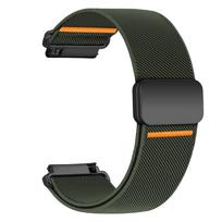 Magnetic band For Amazfit GTS 4/2/2e/3/GTS2 Mini/GTR/4/3/Pro/GTR2/stratos Nylon Bracelet Amazfit bip 5 6 20mm/22mm Watch straps 20mm watch straps armijos žalia spalva