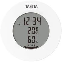 Tanita Digital Temperature and Humidity Meter with White WH Clock, Desktop, Magnetic, TT-585 balta