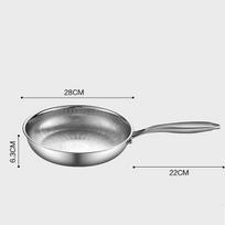 28cm Gryno Titano Plaktas Pro Keptuvė Nelipni Kiaušinių Steiko Keptuvė Keptuvė Be Dangos Povas Plaktas Raštas Virtuvės Virimo Puodas gray