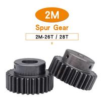 Worm Gear 2M-26T/28T Bore Size 8/10/12/14/15/18/19/20 mm Gear Wheel Blackening SC45#Carbon Steel Material Teeth Height 20mm 8 mm