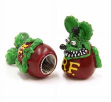 MOONEYES Rat Fink Vožtuvo Dangtelis Žalias Rinkinys iš 2 vnt._AC-RAF280GR-MON žalia