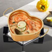 Sauce Pan Rustproof Heart Shaped Portable Cooking Supplies Soup Pan Cooking Pot Sauce Pan for Soup Pasta Noodles Kitchen Home
