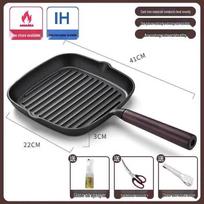 Cast Iron Striped Steak Frying Pan