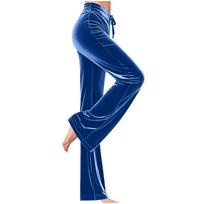 Women’s Velvet Flare Pants High Waist Drawstring Wide Leg Trousers Soft Lounge Bottoms for Casual or Yoga Wear XXXL