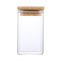 Glass Food Storage Containers With Wooden Lid Kitchen Snack Fruit Candy Nut Sundries Coffee Storage Organizer for Kitchen