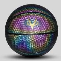 Atspindintis švytintis krepšinio kamuolys, 7 dydis, žaidimui naktį, lauke, patalpose, su žvaigždėtu raštu Size 7 Basketball Standard Ball gray
