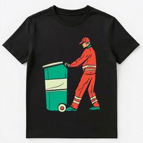 Garbage Truck Driver Collecting Garbage Bin Unisex T-shirt Tops Tees Unisex XL