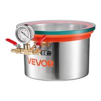 5.7 L Vacuum Chamber, Stainless Steel, Vacuum Degassing Chamber with Tempered Glass Lid, Hose, Air Filter, Ideal for Resin Casting, Stabilizing Wood,