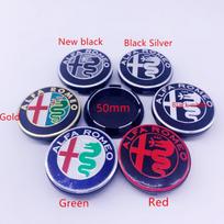 4Pcs Black Logo Wheel Center Cap Badge Hub Cover 50mm 56mm 60mm 6 Colors For Alfa Romeo 147 156 159 166 GTAM Mito Black Silver