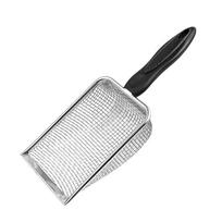 Stainless Steel Chicken Coop Shovel with 5mm Mesh Screen Heavy-Duty Heavy-Gauge Construction Comfort Handle Non-Slip Grip for Poultry Farm Cleaning 1PC
