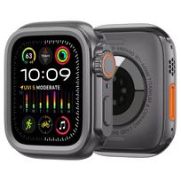 Zinc Alloy Case For Apple Watch 11 10 9 8 7 46mm  45mm Seconds Change to Ultra 3/2/1 49mm Protection Shell iWatch 6 5 4 SE 44mm 44MM Change to 49MM tamsiai pilka spalva