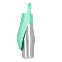 750ML Portable Dog Water Bottle Leak-Proof Stainless Steel Water Bowl šviesiai žalios spalvos