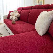 Žakardo sofos sėdynės pagalvėlės užvalkalas baldų apsauginis sofos užvalkalas svetainei, plaunamas elastingas sofas, sofos užvalkalas Backrest Cover S raudona