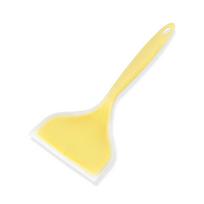 Silikoninė Tamago Yaki mentelė Buitinė nelipni blynų silikoninė mentelė Nebraižo keptuvės Kepimui Stora kiaušinių Yaki mentelė geltona