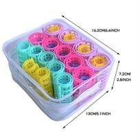 30PCS Toothed Double Layer Curler Set with Buckle, Hairband, Fluffy Shaping Plastic Curler