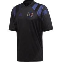 Adidas Paul Pogba Patogūs Spalvų Bloko Dryžuoti Kvėpuojantys Trumpomis Rankovėmis Futbolo Marškinėliai Vyriški Viršutiniai Drabužiai Juodi FM4889 M