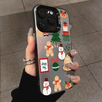 Dėklas Samsung Galaxy S25 S24 S23 Ultra S22 Plus FE A15 A35 A55 A24 A54 A53 A16 Snaigės Kalėdos Galvanizuotas Sidabrinis Viršelis S22