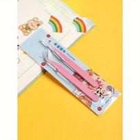 2PCS Tweezers Scrapbook Sticker Washi Tape Picking Multi-Tool Stationery DIY Junk Journal Album School Supplies Back To School violetinė