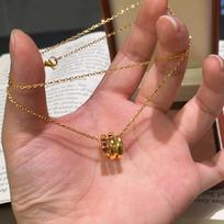 Three-Circle Spirit Snake Full Diamond Necklace Plated With Real Gold Head And Tail Drill Snake Bone Collarbone Chain Live Broadcast Delivery