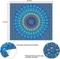 VIKAMA American Mandala Tapestry Hippie Wall Hanging Psychedelic Peacock Living Room Tea Room Wall Decoration Tapestry 60X90CM(2X3FT
