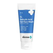 The Derma Co 1% Salicylic Acid Gel Face Wash for Active Acne 30 ml | Deep Cleansing & Oil Control