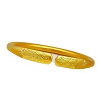 Golden Engraved Peony Flower Openable Bracelet - Light Luxury Chinese Trend Style High-End Jewelry Alloy